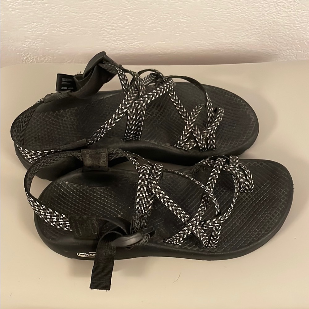 Women's Black and White Chaco Sandals
